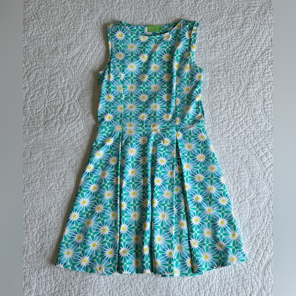 Katherine Way Dress 👗 Sleeveless Pleated Fit & Flare Size XS Pockets Slinky